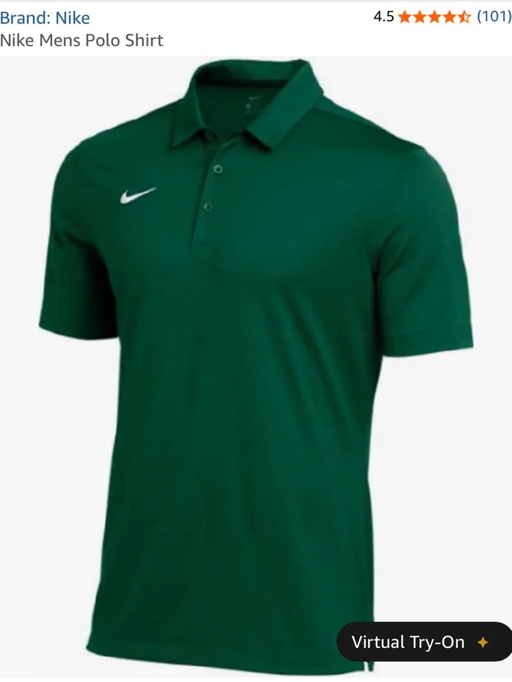 Nike Men’s Dark Green Polo Shirt with White Swoosh